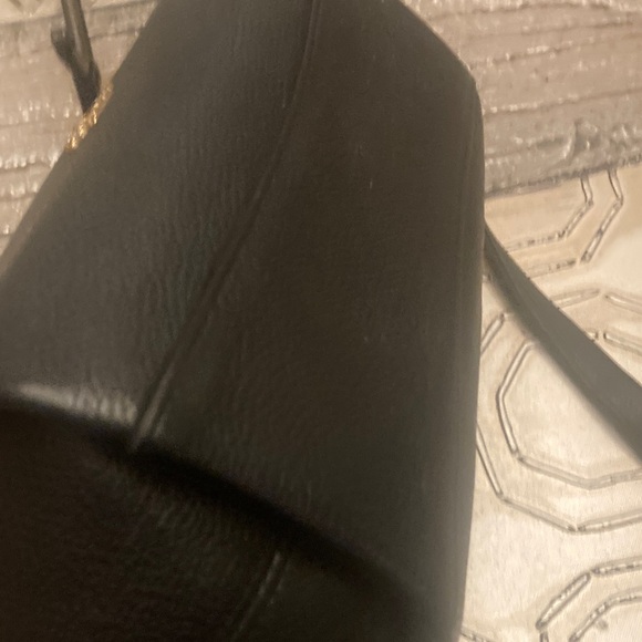 Coach Polished Black Leather  Elise Satchel with Gold Accents - Picture 7 of 16